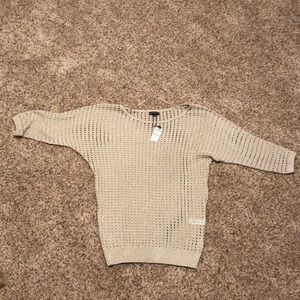 Express tan with sparkle tunic sweater